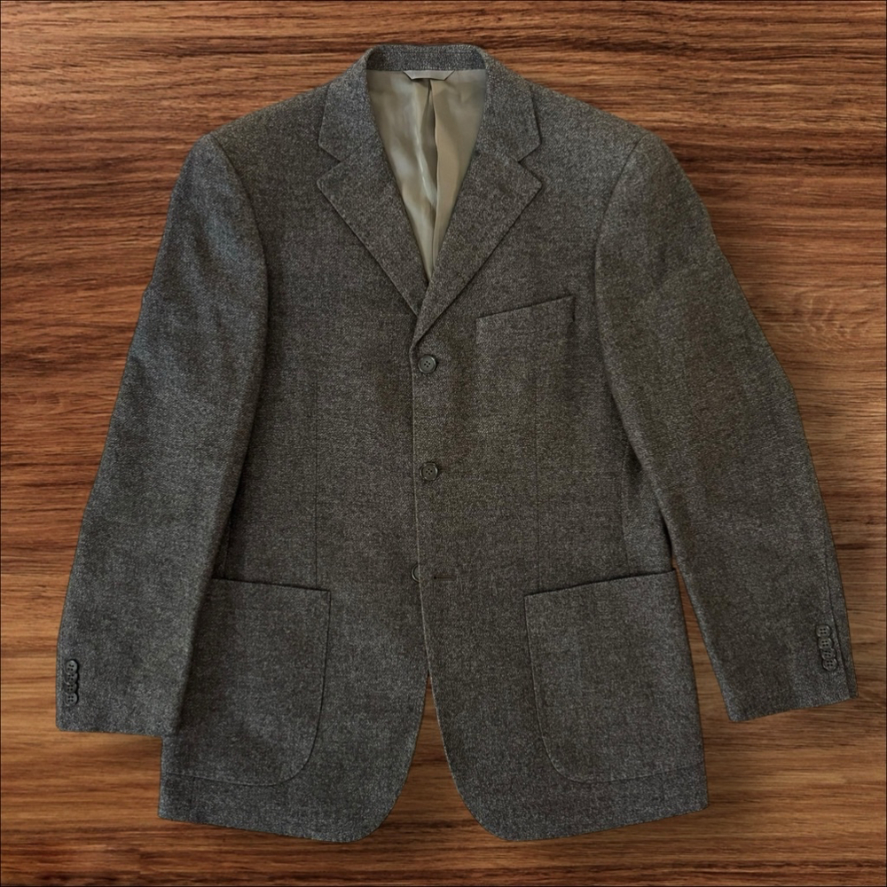 Kent & Curwen Dark Grey Heather Angora Cashmere Wool Jacket - 50 - Super Soft